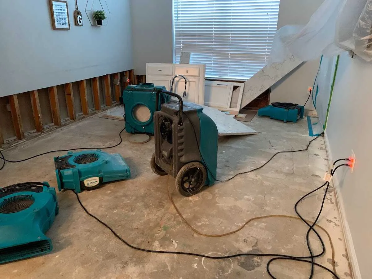 Dehumidifier in flood-cut room for Water Extraction & Removal in Dawsonville
